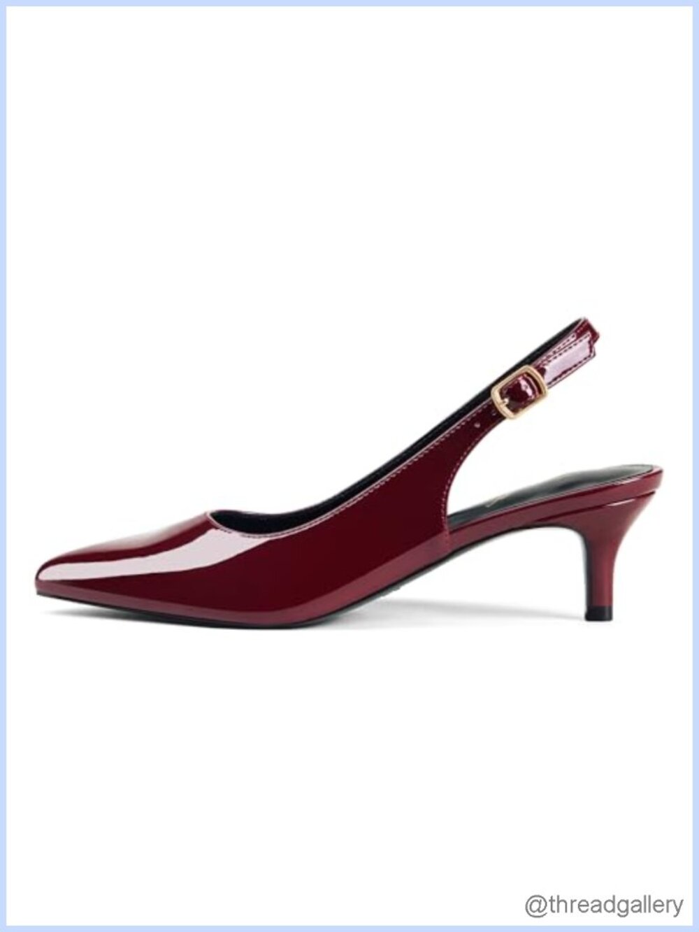 Women's Kitten Heels Slingback Pumps Pointed Toe Vegan Office Shoes